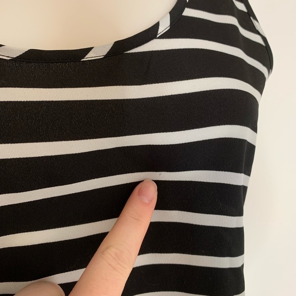 GAP Black Striped Breton Peplum Tank Top S - Picture 12 of 12